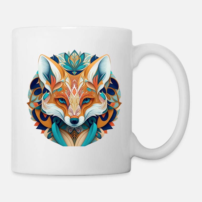 Mysticcher Fox Mandala - Mug blanc - blanc