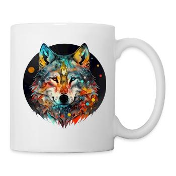 Wolf Mandala mystisch - Tasse - Weiß - Rechts