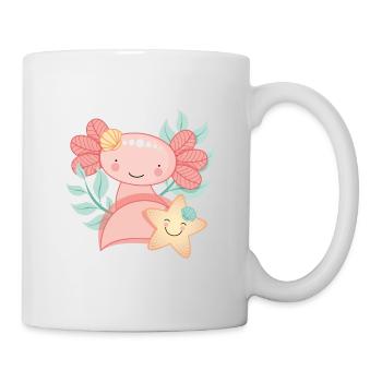 Axolotl mit Seestern - Tasse - Weiß - Rechts