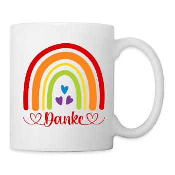 Danke Kita Abschied Kindergarten Boho Regenbogen - Tasse - Weiß - Rechts