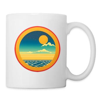 Vintage Beach Landscape Orange - Mug blanc - blanc - Droite