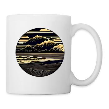 Vintage Beach Landscape bbb - Mug blanc - blanc - Droite