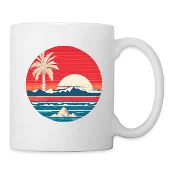 Paysage de plage vintage LB - Mug blanc - blanc - Droite