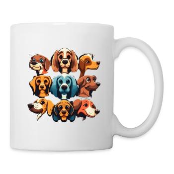 Bunte Hunde - Hunde Gruppe - Tasse - Weiß - Rechts