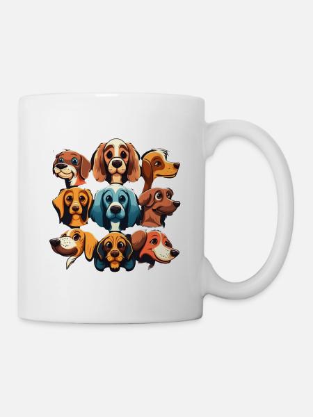 Bunte Hunde - Hunde Gruppe - Tasse - Weiß