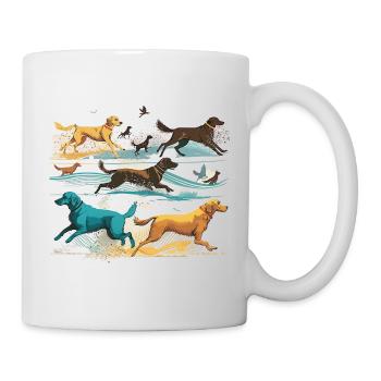 Bunte Hunde - Hunde Gruppe - Tasse - Weiß - Rechts