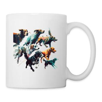 Hunde Gruppe - Bunte Hunde - Tasse - Weiß - Rechts