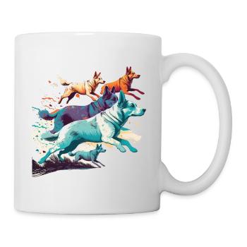 Bunte Hunde - Hunde Gruppe - Tasse - Weiß - Rechts