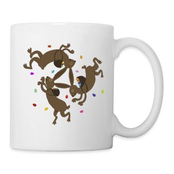drei Osterhasen - Tasse - Weiß - Rechts