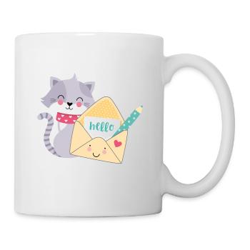 Katzen-Post - Tasse - Weiß - Rechts