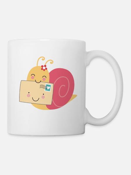 Schnecken-Post - Tasse - Weiß