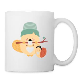 Castor à l’escargot - Mug blanc - blanc - Droite