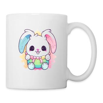 Osterhäschen Blau Pink - Tasse - Weiß - Rechts