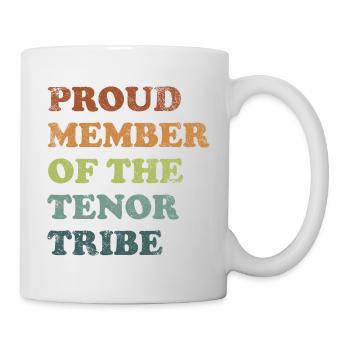 Proud Member of the Tenor Tribe - retro dark - Mug - white - Right