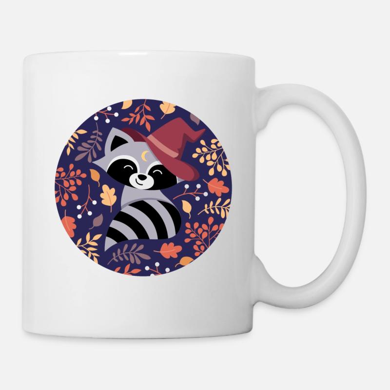 Raccoon with autumn pattern - Mug - white