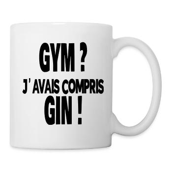 gym ? j'avais compris gin ! - Mug blanc - blanc - Droite