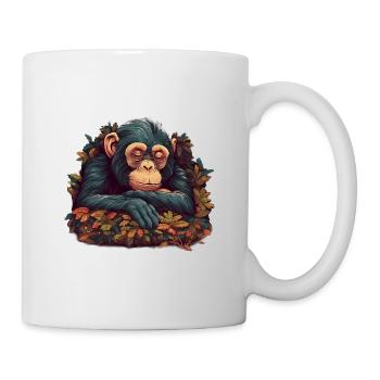 schlafender Schimpanse - Tasse - Weiß - Rechts