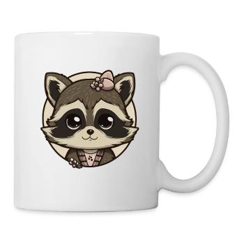 Süßes Waschbärmädchen - Tasse - Weiß - Rechts