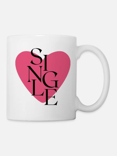Herz - Single - Tasse - Weiß