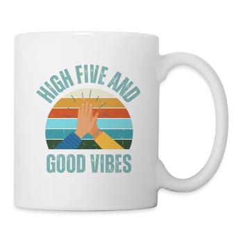 High Five und gute Laune - Tasse - Weiß - Rechts