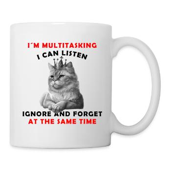 Katze Krone lustige Memes Sarkastisch - Tasse - Weiß - Rechts
