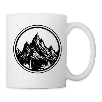 Montagnes Nature Silhouette Cercle - Mug blanc - blanc - Droite