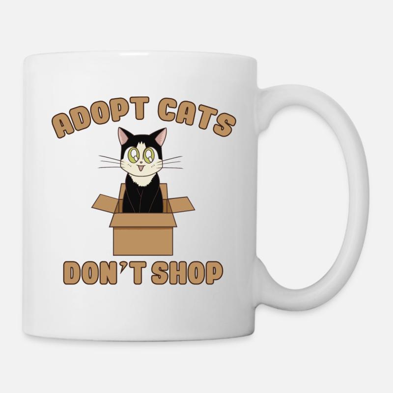 Chat mignon noir et blanc - Mug blanc - blanc