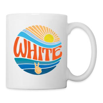 Chemise blanche vintage coucher de soleil blanc Groovy tie teinture - Mug blanc - blanc - Droite
