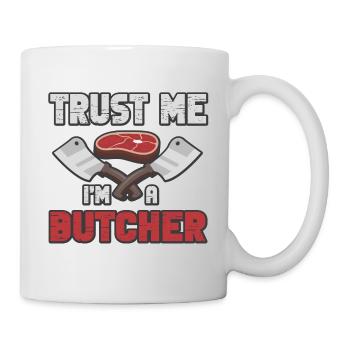 Metzger Fleischer Sprücher I Metzgerei - Tasse - Weiß - Rechts