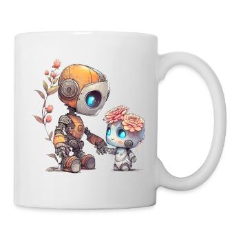 Robot mignon avec enfant - Mug blanc - blanc - Droite