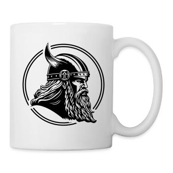 Viking Odin Viking Helmet Symbol - Mug - white - Right