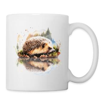 Kleiner Igel, Heimische Tiere, Naturschutz, Garten - Tasse - Weiß - Rechts
