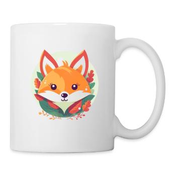 süßer fuchs mit Blättern - Tasse - Weiß - Rechts