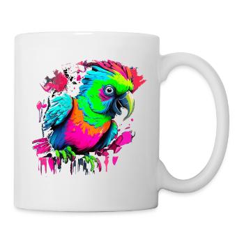 Papagei im Graffiti Stil - Tasse - Weiß - Rechts