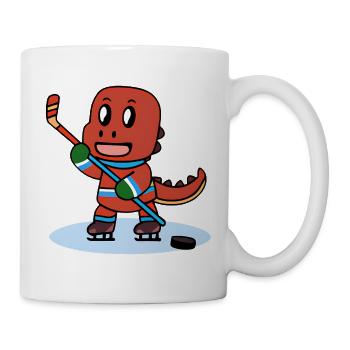 Eishockey Dino Trex - Tasse - Weiß - Rechts