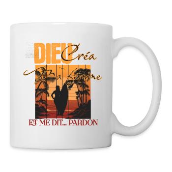 Dieu créa ma femme et me dit : Pardon ! - Mug blanc - blanc - Droite