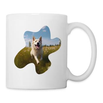 weißer Schäferhund auf Wiese - Tasse - Weiß - Rechts
