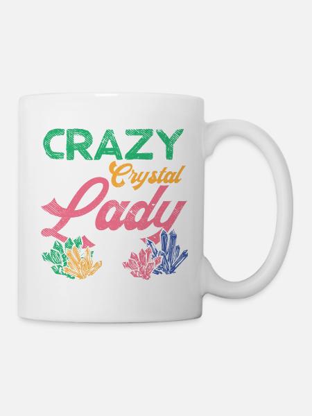 Verrückte Kristall-Dame - Tasse - Weiß