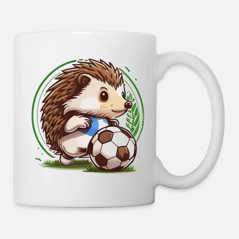 Igel Fußball - Tasse - Weiß