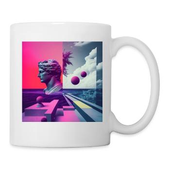 Ein Vaporwave Fusion von Moderne und der Antike - Tasse - Weiß - Rechts