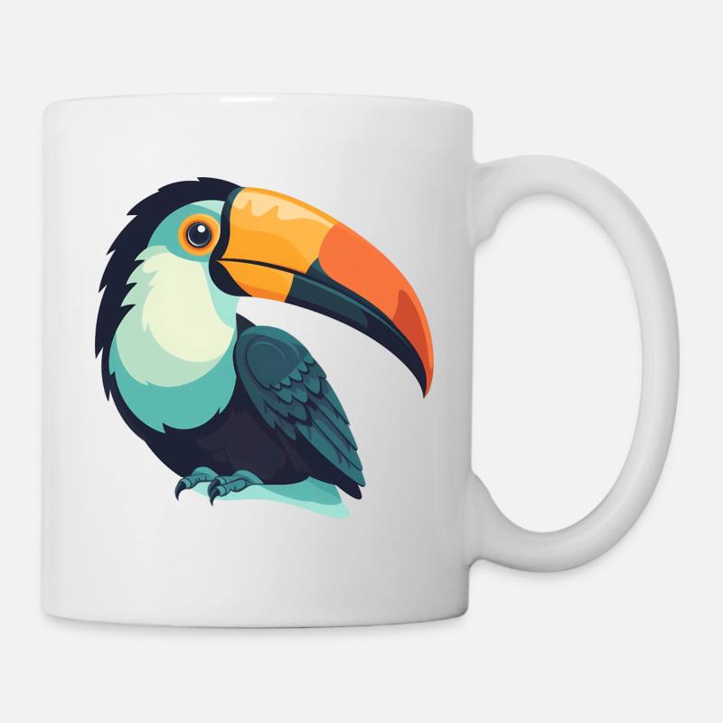 farbenfroher Tukan - Tasse - Weiß