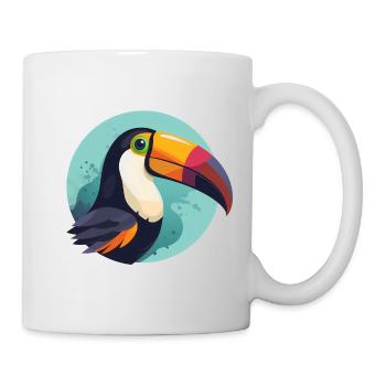 Toucan avec arrière-plan - Mug blanc - blanc - Droite