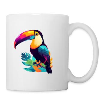Toucan coloré - Mug blanc - blanc - Droite