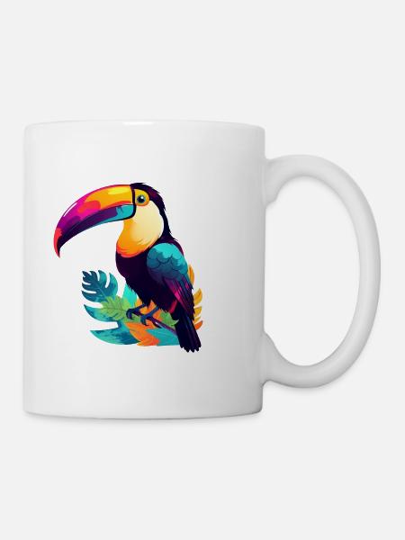 Toucan coloré - Mug blanc - blanc
