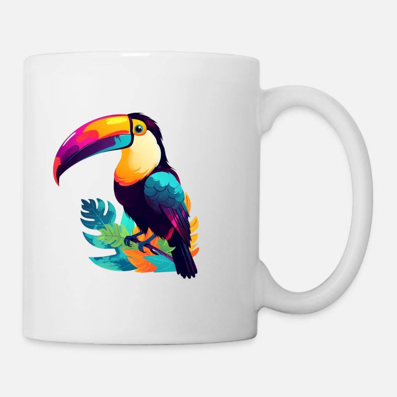 bunter Tukan - Tasse - Weiß