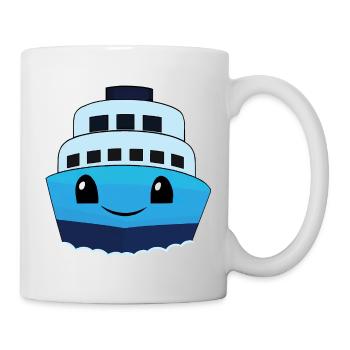 Cute Kawaii Cruise Ship Design - Mug - white - Right