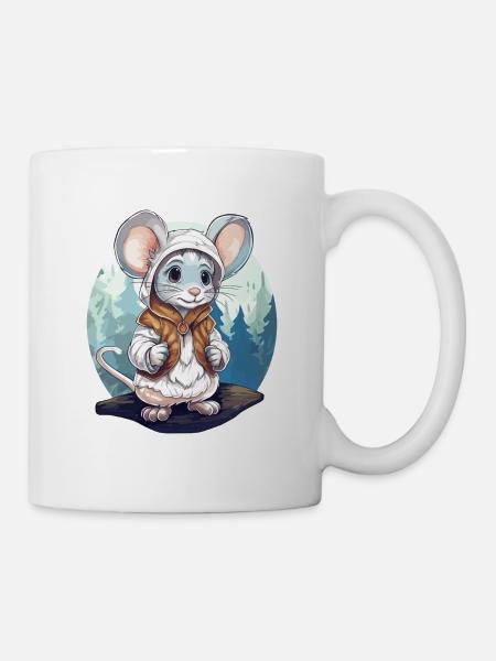 Petite souris errante mignonne - Mug blanc - blanc