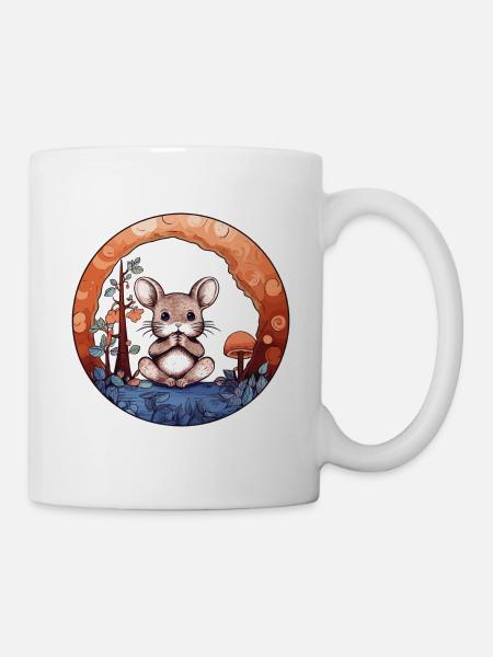 Kleines Mäuschen Maus - Tasse - Weiß