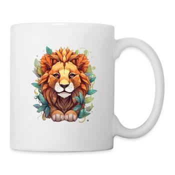 Polygone de dessin de lion - Mug blanc - blanc - Droite