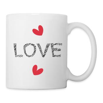 LOVE. SAINT VALENTIN. EVJF. JE T'AIME. I LOVE YOU. - Mug blanc - blanc - Droite